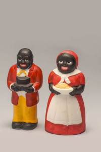 Uncle Mose and Aunt Jemima (Mammy) Salt and pepper shaker set, circa 2000s (reproduction) Photo by FSU Photographic Services Property of Erica Lehrer